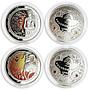 Lebanon 5 livres set of 12 coins Zodiac Signs colored proof silver coin 2013