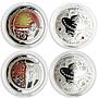 Lebanon 5 livres set of 12 coins Zodiac Signs colored proof silver coin 2013