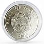 Nauru 10 dollars Happy New Year series Father Frost colored silver coin 2008