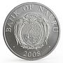 Nauru 10 dollars Happy New Year series Father Frost colored silver coin 2008