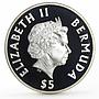 Bermuda 5 dollars Gombey Dancers colored proof silver coin 2001
