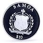 Samoa 10 dollars 4th Commandment Honor Father and Mother gilded silver coin 2009