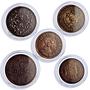 China set of 5 coins Empire and Republic Coinage copper coins 1917 - 1939