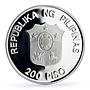 Philippines 200 piso WWF Mindoro Buffalo Bull Fauna proof silver coin 1987