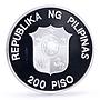 Philippines 200 piso WWF Mindoro Buffalo Bull Fauna proof silver coin 1987