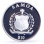 Samoa 10 dollars 2nd Commandment Shall Not Use Gods Name gilded silver coin 2009