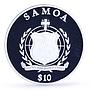Samoa 10 dollars 8th Commandment Shall Not Bear Witness gilded silver coin 2010