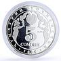 Tajikistan 5 somoni 15th Anniversary of Independence Parliament silver coin 2006