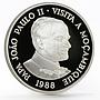 Mozambique 1000 meticais Visit Pope John Paul II proof silver coin 1988
