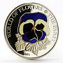 Cook Islands 5 dollars World of Flowers series Pansy colored silver coin 2009