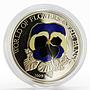 Cook Islands 5 dollars World of Flowers series Pansy colored silver coin 2009