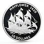 Kiribati 10 dollars History in Ships series Mayflower silver coin 2011