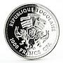 Togo 1000 francs History in Ships series Pommern 1903 proof silver coin 2011