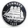 Togo 1000 francs History in Ships series Pommern 1903 proof silver coin 2011