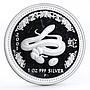 Australia 1 dollar Lunar Calendar series I Year of Snake silver proof coin 2001