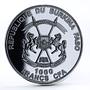 Burkina Faso 1000 francs Holy Crocodile Sacre in Dark Datina silver coin 2013