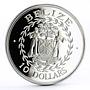 Belize 10 dollars 10th Anniversary of Central Bank Jabiru Bird silver coin 1992