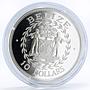 Belize 10 dollars 10th Anniversary of Central Bank Jabiru Bird silver coin 1992