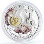 Cameroon 500 francs Love and Happiness series Wedding Roses silver coin 2018
