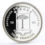 Equatorial Guinea 7000 francos Protect the African Elephant silver coin 1993
