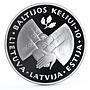 Lithuania 50 litu 10th Anniversary of the Baltic Way proof silver coin 1999