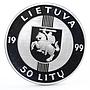 Lithuania 50 litu 10th Anniversary of the Baltic Way proof silver coin 1999