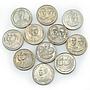 Thailand 10 baht set of 20 coins