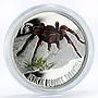 Niue 1 dollar Mexican Redknee Tarantula Venomous Spider colored silver coin 2012