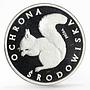Poland 1000 zlotych Animal series Squirrel proba trial proof silver coin 1985