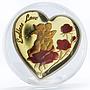 Palau 5 dollars Endless Love Two Cupids Angels Flowers gilded silver coin 2007