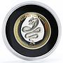 Palau 5 dollars Lunar Calendar series Year of the Snake gilded silver coin 2013