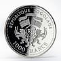 Togo 1000 francs Gustav Heinemann President gilded silver coin 2004