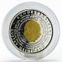 Togo 1000 francs Gustav Heinemann President gilded silver coin 2004