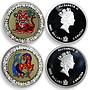 Malawi set 12 coins Chinese Zodiac Animals copper-nickel silverplated 2005