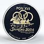 Bhutan 250 ngultrum Games logo Palembang proof silver coin 2004