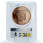 Ecuador 1 sucre Bolivars Wife Manuela Saenz PR69 PCGS copper coin 2011