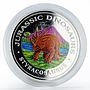 Guinea 7000 francos Jurassic Dinosaurs Styracosaurus colored silver proof 1993
