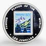 Malawi 10 kwacha Famous Places Les Jumelles stamp colored silver proof 2004