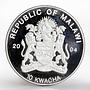 Malawi 10 kwacha Famous Places Les Jumelles stamp colored silver proof 2004