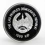 Laos 1000 kip Endangered Wildlife Long-horned saola silver proof coin 1997