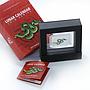 Cook Islands 1 dollar Year of the Snake Green 1oz colored proof silver coin 2013