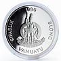 Vanuatu 100 vatu Sailing Ship HMS Resolution proof silver coin 1996