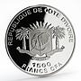 Ivory Coast 1500 francs Temple of Artemis proof silver coin 2010