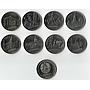 Transnistria (Moldova), 1 ruble, set of 8 coins + bonus, 2014, Town, Cities NEW!