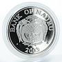 Nauru 10 dollars 1st Anniversary of the Euro German Mark silver coin 2003