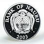 Nauru 10 dollars 1st Anniversary of the Euro German Mark silver coin 2003