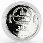 Mongolia 500 togrog Soviet Space Vostok-1 Gagarin colored silver coin 2007