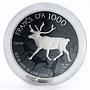 Cameroon 1000 francs 100th Anniversary of Karelia women deer silver coin 2019