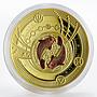 Cameroon 500 francs Zodiac Signs Pisces colored gilded proof silver coin 2018