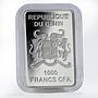 Benin 1000 francs German Knight colored proof silver coin 2014